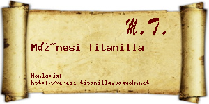 Ménesi Titanilla névjegykártya